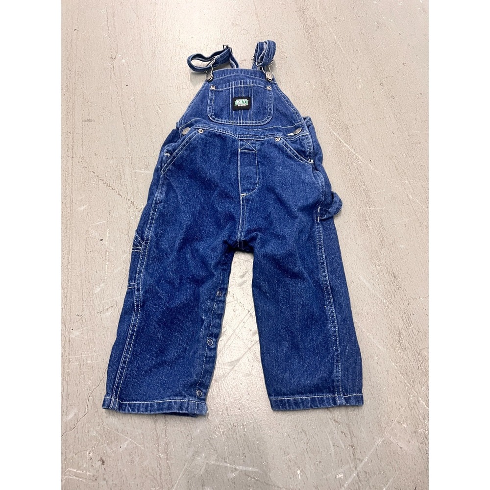 Key Bib Overalls Toddler 24M Blue‎ Denim 100% Cotton Adjustable Suspenders Retro